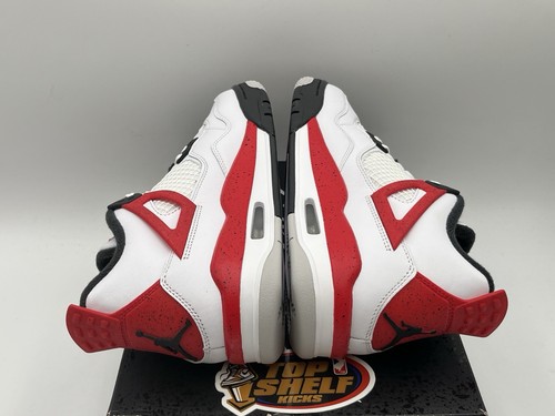 Nuevo Nike Air Jordan 4 Rojo Cemento 2023 GS Talla 7Y Raro Retro Auténtico Blanco MJ - Imagen 7 de 9