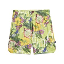 PUMA Dunked In Florals Reversible Shorts Mens Green Casual Athletic Bottoms 6309