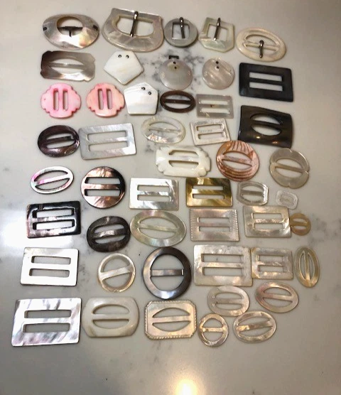 Mother of Pearl Original Vintage Belt Buckles for sale - eBay display picture 1