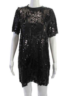 Zara Basic Womens Shift Mini Dress Black Size S