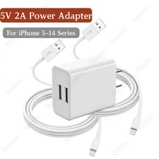 For i Phone 14 13 12 11 X 8 7 6 Fast Charger Cable 5V 2A USB Power Adapter Block