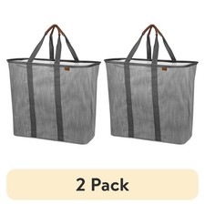 2 pack Collapsible Fabric Laundry Hamper LUXE, Gray
