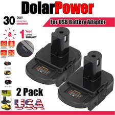 2Pack USB Battery Adapter For Dewalt 20V Milwaukee to Ryobi 18V DM18RL One Tool
