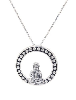 Jewelry Trends Buddha Teaching Wisdom Dharma Wheel Buddhist Sterling Silver Pend