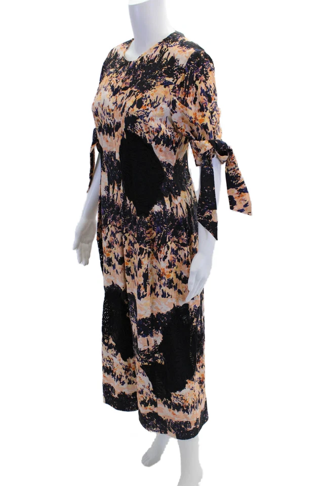 Vestido Proenza Schouler Mujer Abstracto Estampado Floral Encaje Apliques Rosa Talla 6 Foto 2 de 4