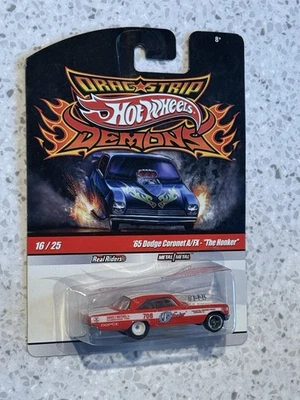 Hot Wheels Drag Strip Demons Dodge Coronet A/FX The Honker Real Riders Red White - Image 1 of 3