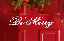 Be Merry Holiday Christmas Xmas Seasonal Decor Vinyl Wall Sticker Decal 5"-11"w