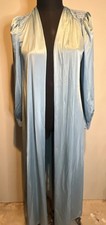 Olga Light Teal Robe Full Length Belt Medium Lace Detail