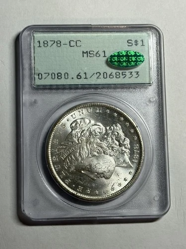 1878-CC Morgan Silver Dollar PCGS MS61 CAC Rattler Blast White Great Strike