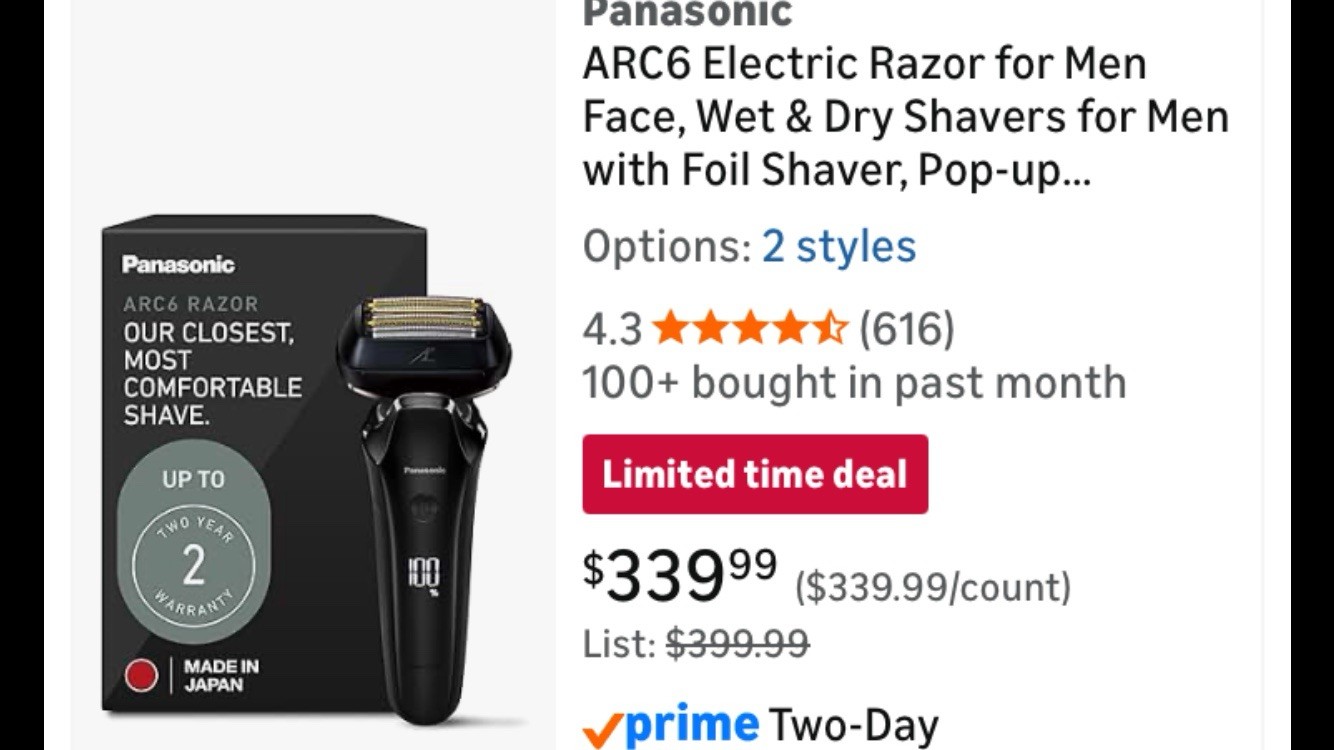 Panasonic Arc6 ES-LS8A-K Wet\Dry Electric Razor NEW!