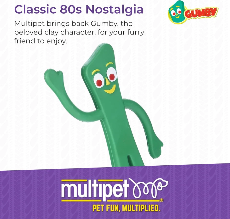 Juguete de látex Multipet Gumby para perros - Chirriante para todos los 9 - Gumby, verde Foto 2 de 4