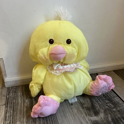 Fisher Price Puffalump Yellow Pink Chick Plush Vintage Spring Easter