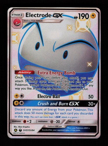 Electrode GX SV57/SV94 Holo Shiny GX Rare Hidden Fates Shiny Vault Pokemon Cards