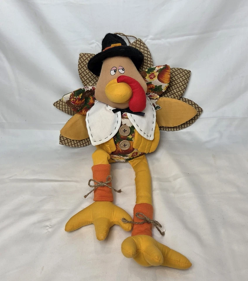 Длинноногая индейка утяжеленный низ декор для Дня благодарения перья полка лоток 19 дюймов - Изображение 2 из 4