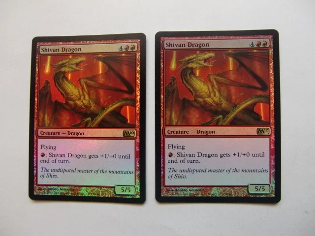 Shivan Dragon Foil MTG Card English 4 Sheets Used - Image 2 of 2