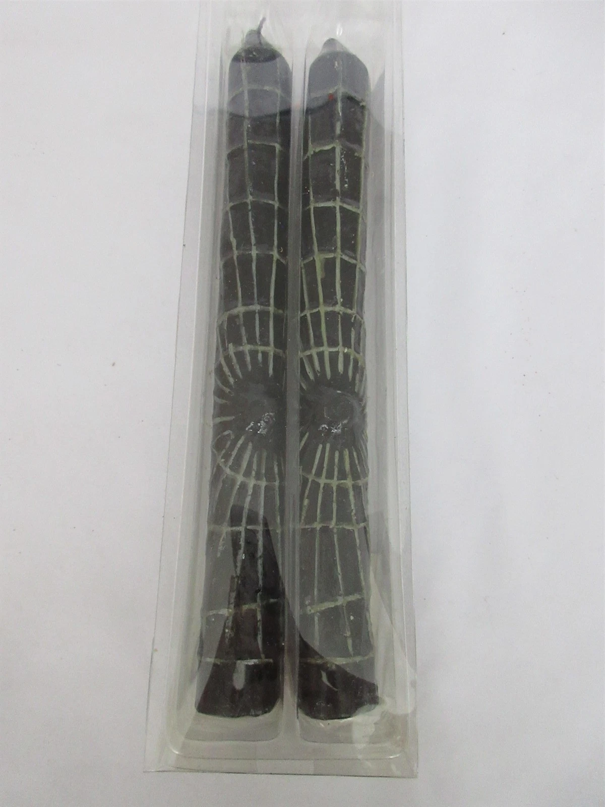 vintage Halloween Black Spider Web Candles new lot of 2 image 1
