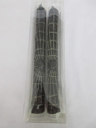 vintage Halloween Black Spider Web Candles new lot of 2 video thumbnail