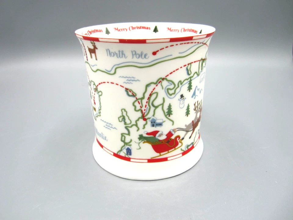 Grace TeaWare, Santa Tracker White Green Red Coffee, Tea Mug 12 oz (C16) - Image 2 of 4
