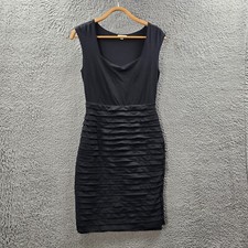 Target Winebs Bodycon Dress Size 8 Black Stretch Knit Sleeveless Pleated