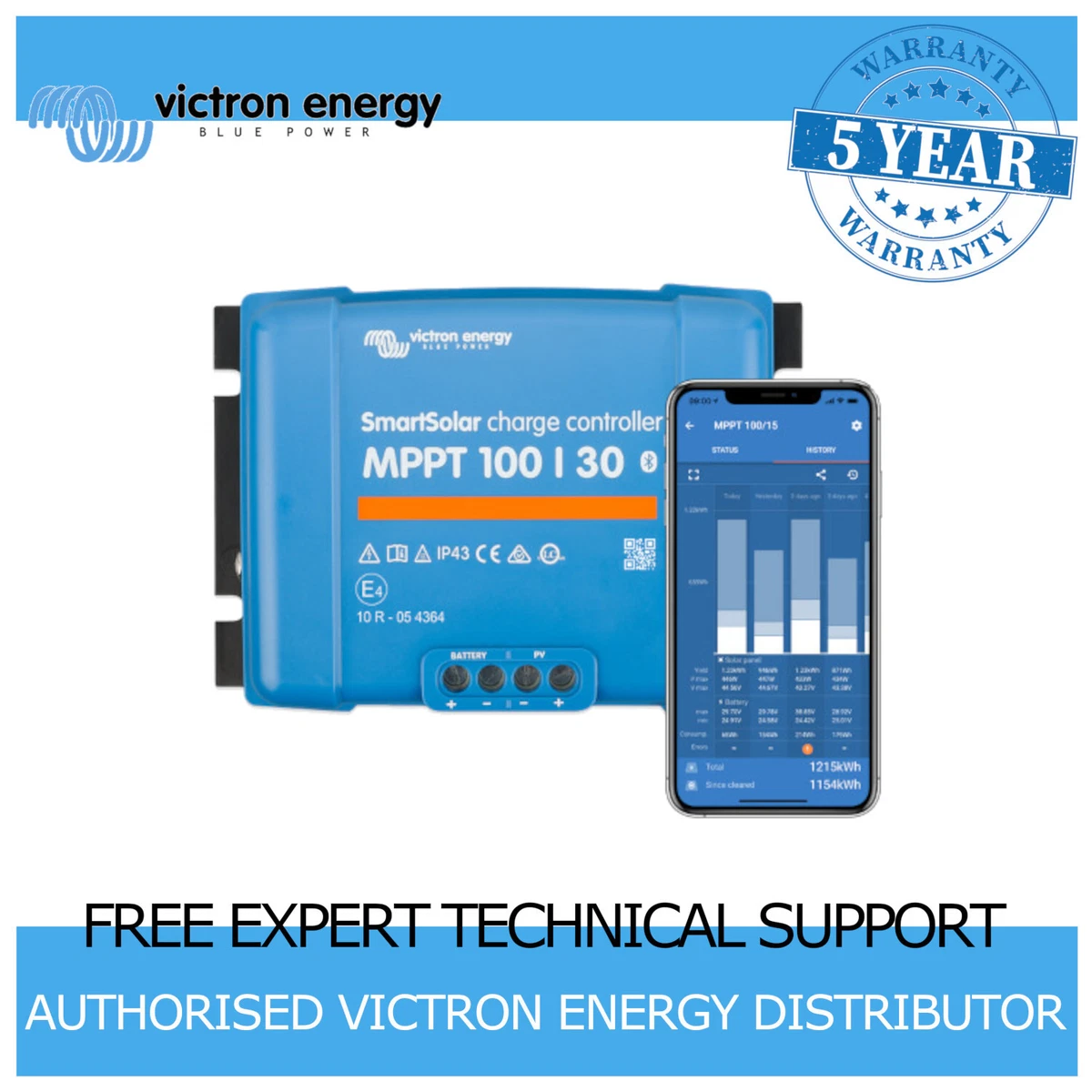 Victron Energy SmartSolar MPPT 100/30 Solar Charge Controller