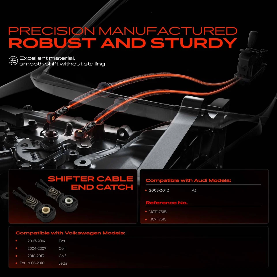 Черная втулка рычага переключения передач для Volkswagen Jetta 2005-2010 Golf Eos Audi A3 2 шт. - Изображение 2 из 4