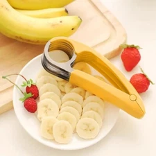 Banana Slicer Fruit Knife Veggie Hotdog Cucumber Cutter Kitchen Gadget Bar Tools