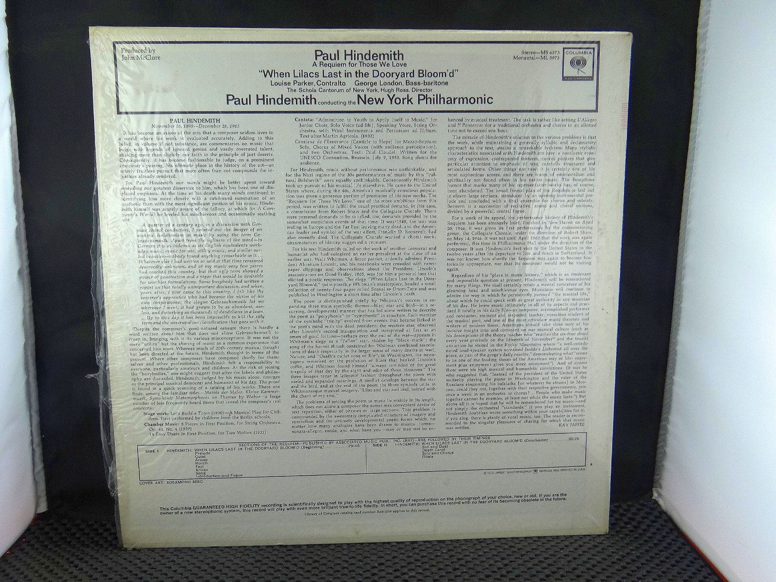 Hindemith Requiem For Those We Love "When Lilacs Last In The Dooryard