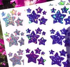 Holographic Sparkle Star Sticker Sheet - 0.25 to 0.75 inch Sizes