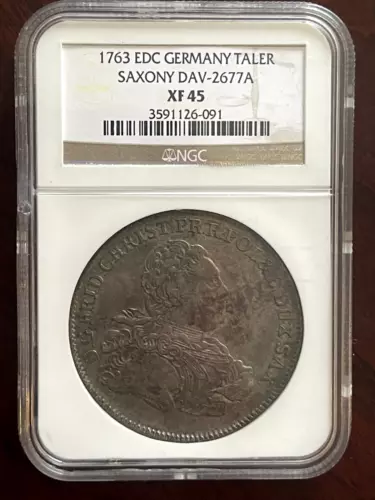 1763 POLAND-SAXONY  TALER   GRADED NGC