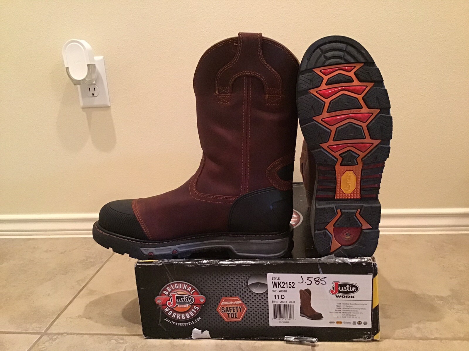 Justin Men's Chestnut Warhawk Waterproof Work / Composite Toe Work