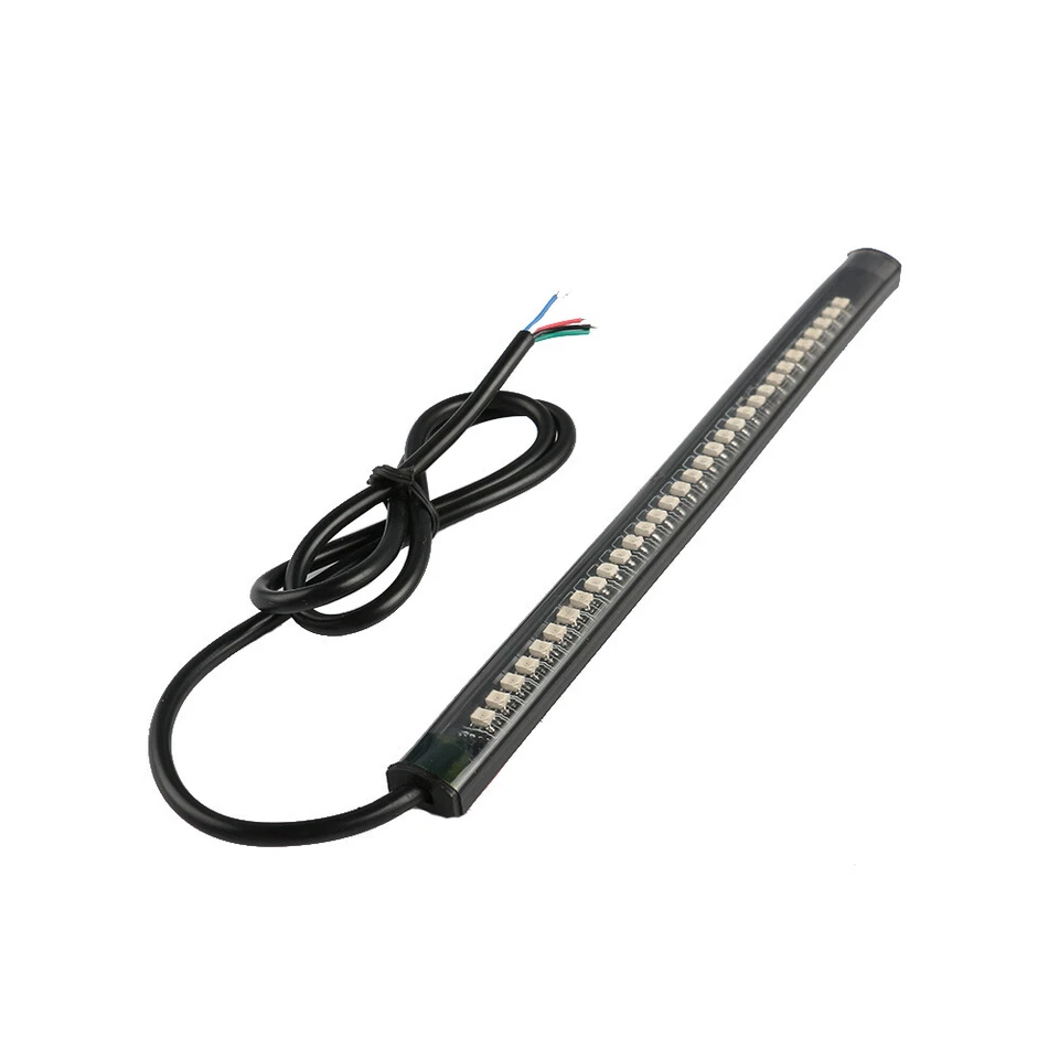 Motorcycle 48 LED Flexible Brake Turn Signal Light Strip License Plate Tail Lamp — 第 4/4 张图片