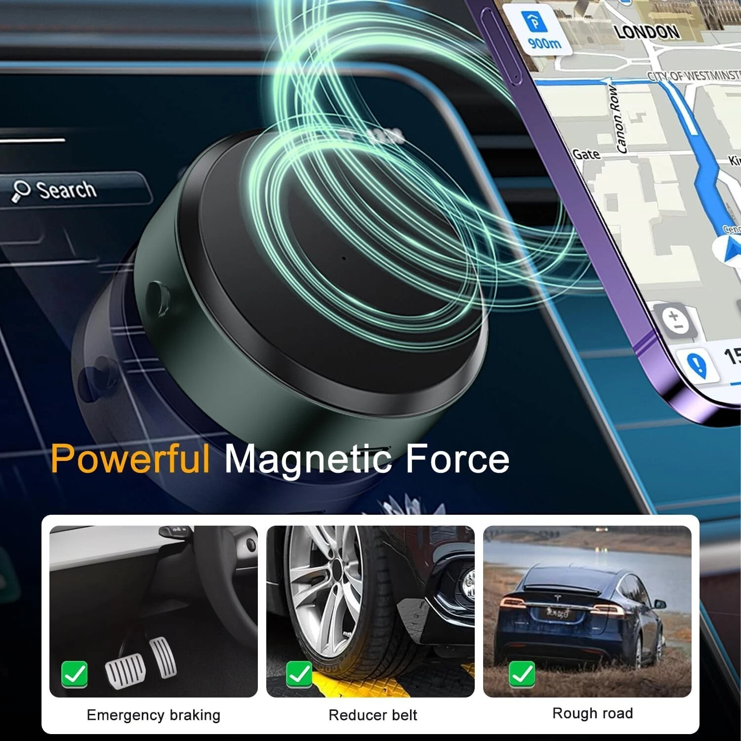 Vacuum Magnetic Suction Cup Phone Mount, Hands-FreeCar/Gym/Mirror/Smooth 360°R - Picture 6 of 8
