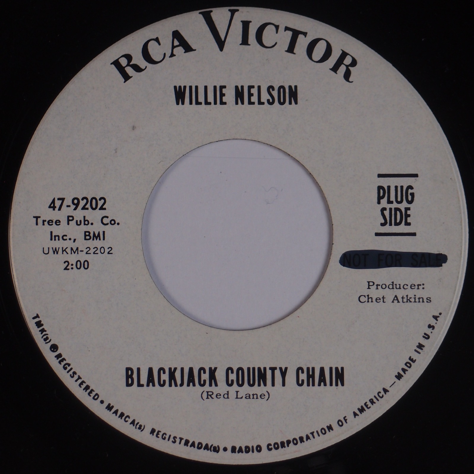 WILLIE NELSON Blackjack County Chain RARE ’67 RCA Country 45 Promo