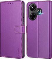Leder HandyhüLle FüR Xiaomi Redmi 13 4G /Poco M6 4G, Violett