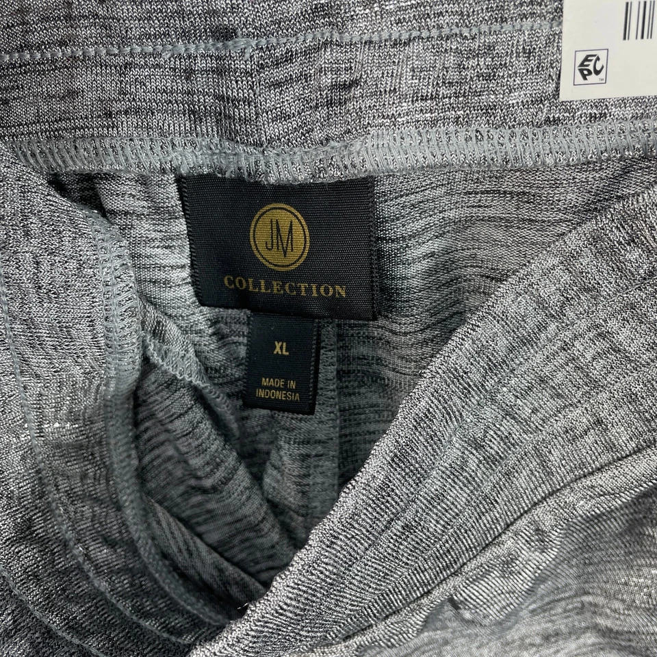 JM Collection Wide Leg Pants Womens size XL Silver Shiny Pull On Stretch New - Image 4 of 4