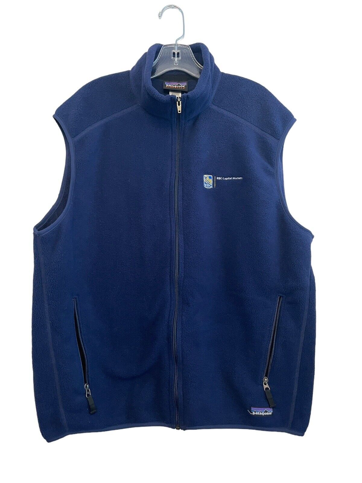 Vintage Patagonia Synchilla Vest Full Zip Fleece Zip Pockets Blue XL Branded