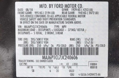 Camera/Projector Radar Unit Rear Blind Spot Monitor Fits 17-19 MKZ 1236159 - Picture 5 of 12