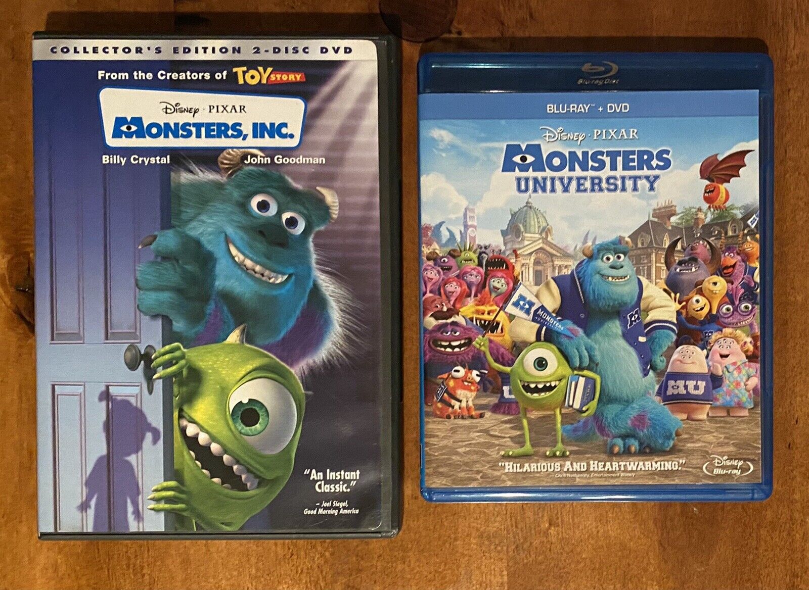 MONSTERS INC + MONSTERS UNIVERSITY 2 Blu-ray+ 2 DVD + BOTH W/ OOP SLIPCOVERS