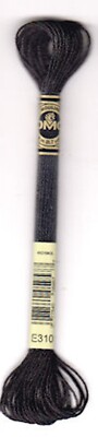 DMC Light Effects Floss, metallic, cross stitch #E310 - Ebony