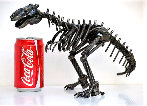 T-Rex Altmetall Skulptur, Wow Eisen Jubiläumsgeschenk, cooles Abschlussgeschenk - Bild 4 von 7