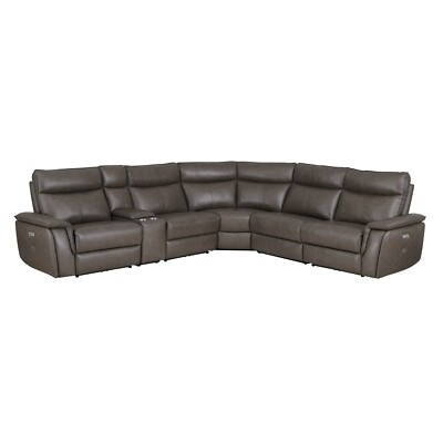 TOP GRAIN LEATHER BROWN POWER THREE (3) RECLINER RECLINING SECTIONAL FURNITURE