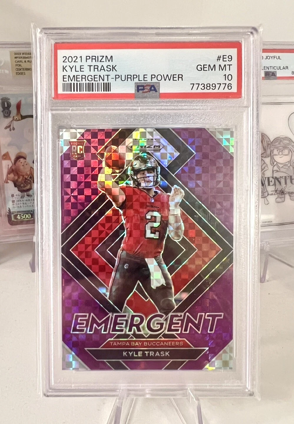 Kyle Trask Panini Prizm Emergent #E9 Purple Power