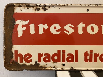 Firestone The Radial Tire People Sign 25”x9.75” | eBay