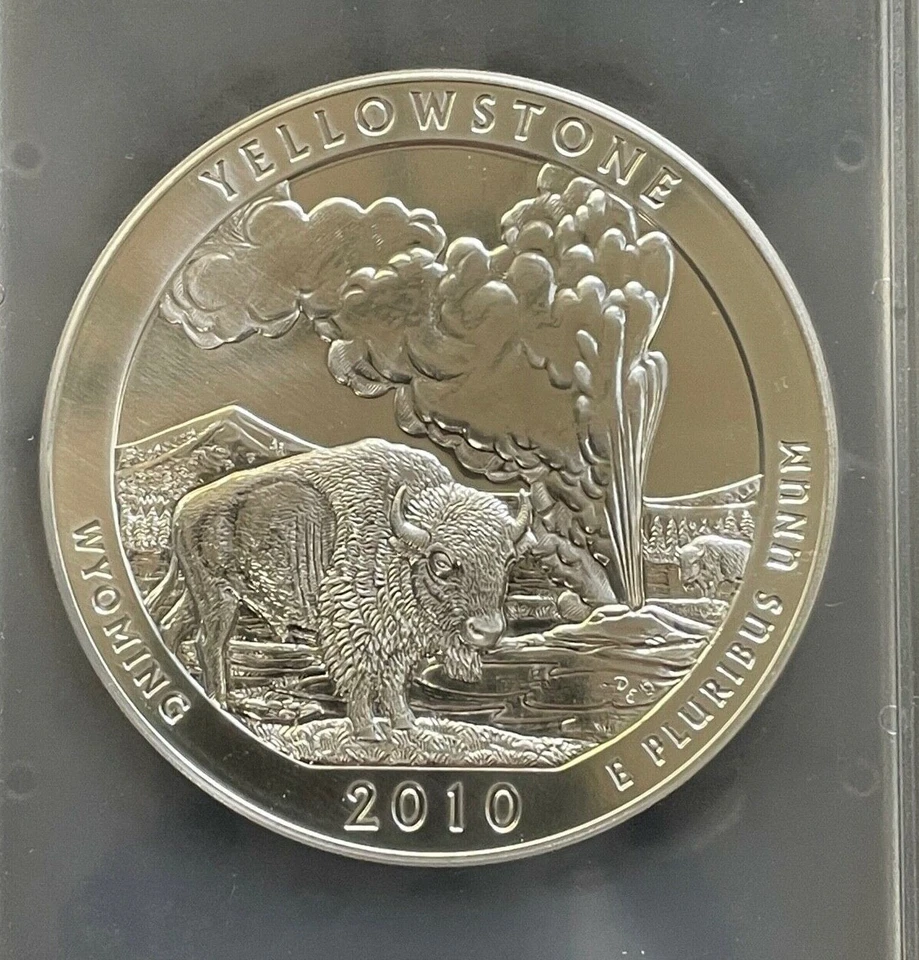 2010 Yellowstone Wyoming Quarter 5ozt. Silver PCGS Graded MS-69 Proof Like - Image 3 of 4