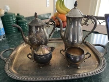 International Silver Company Silverplated 5-Piece Coffee Tea Set With Tray