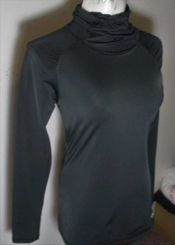 Top de compresión CHAMPION negro manga larga cuello alto para mujer talla S/P Foto 3 de 4