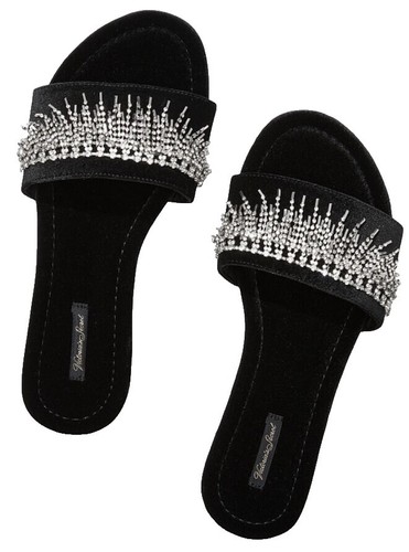Sulka Black Velvet English Slippers w/ Crown Bullion Crest  display picture 2