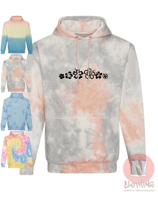 Kapuzensweatshirt Blumenmuster Batik Dip Dye Marmor Unisex 