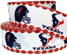 GROSGRAIN RIBBON 5/8", 7/8", 1.5"  3" Sports Teams Football Games Tex PRINTED