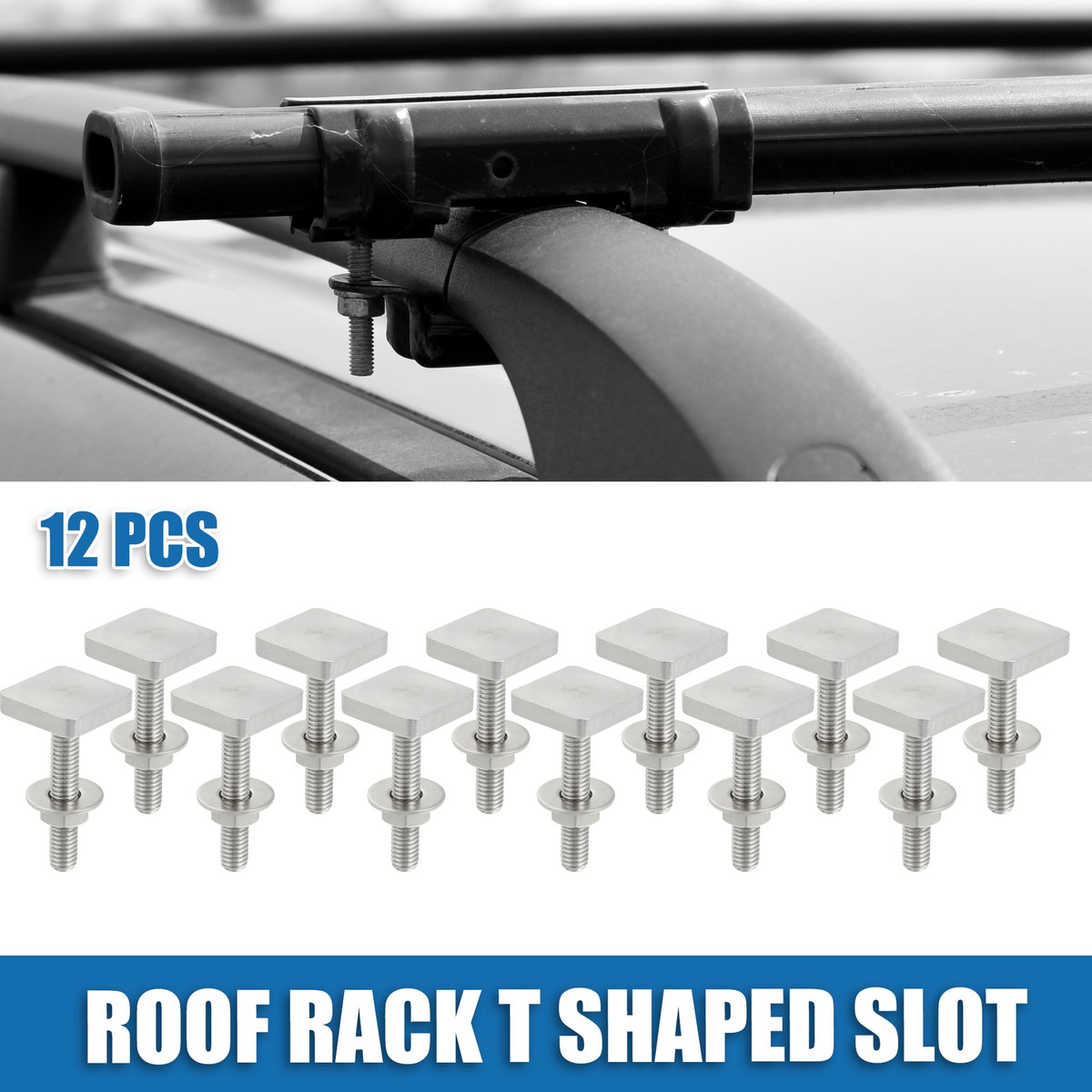 Car Roof Rack T Shaped Slot Bolt M6 w/ Nuts Washer T Shaped Bolts